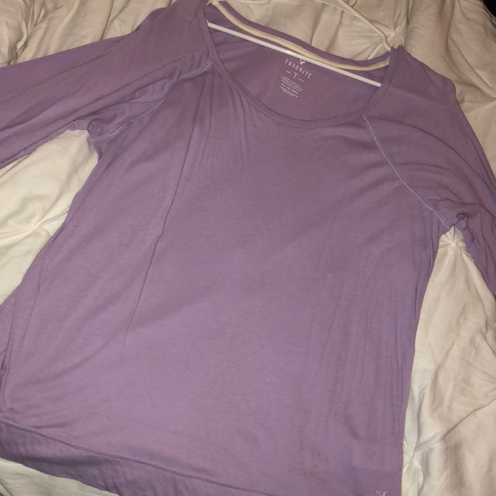 purple long sleeve shirt